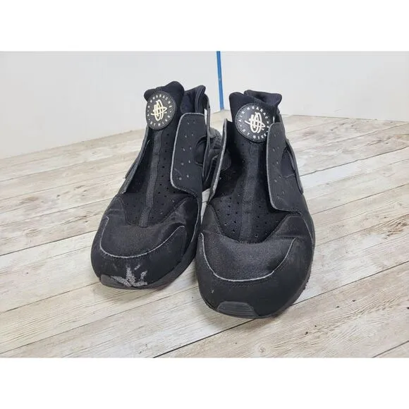 Nike Mens Air Huarache‎ 318429-003 Black Running Shoes Sneakers Size 11 No laces