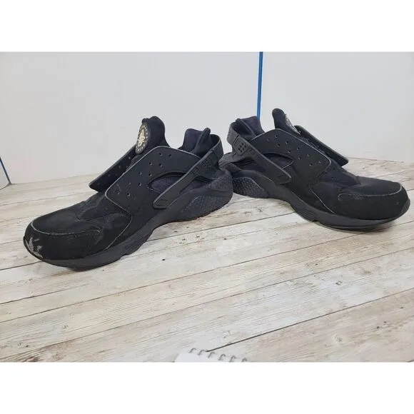 Nike Mens Air Huarache‎ 318429-003 Black Running Shoes Sneakers Size 11 No laces