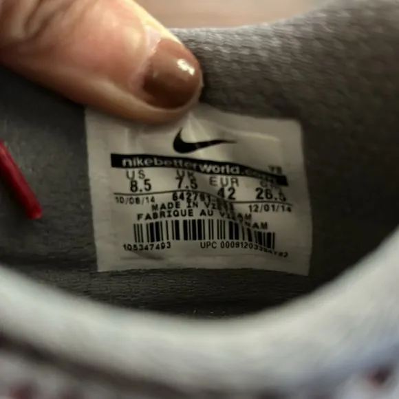 Nike Mens Flex 2014 Run Cool Athletic Shoes Grey/red size 8.5