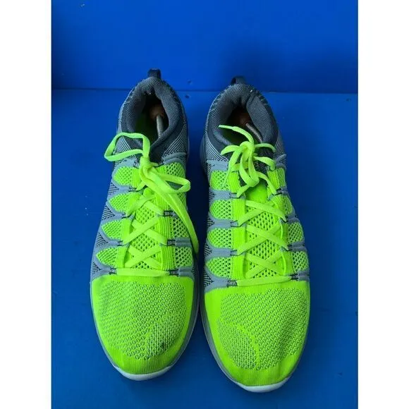 Nike Mens FlyKnit Lunar 2 620465-700 Gray Volt Running Shoes Lace Up Size 13