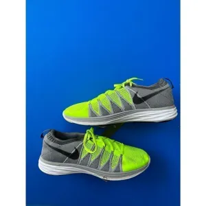 Nike Mens FlyKnit Lunar 2 620465-700 Gray Volt Running Shoes Lace Up Size 13