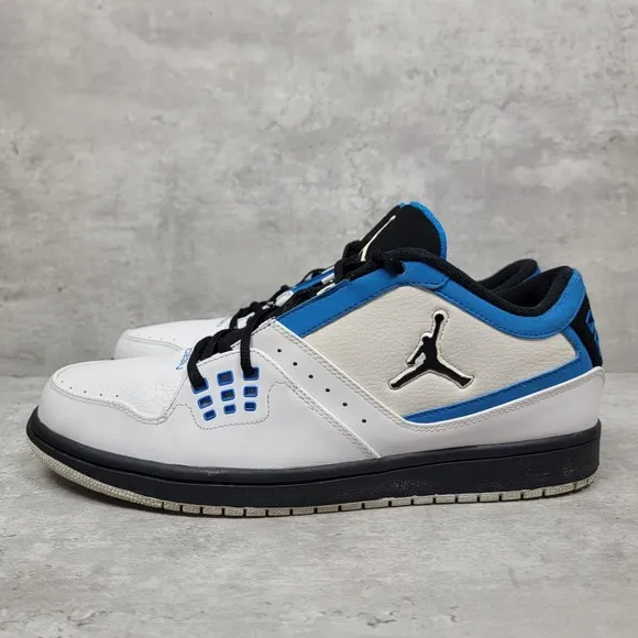 Nike Mens Size 11.5 Air Jordan 1 Flight White Carolina Blue Basketball Shoes