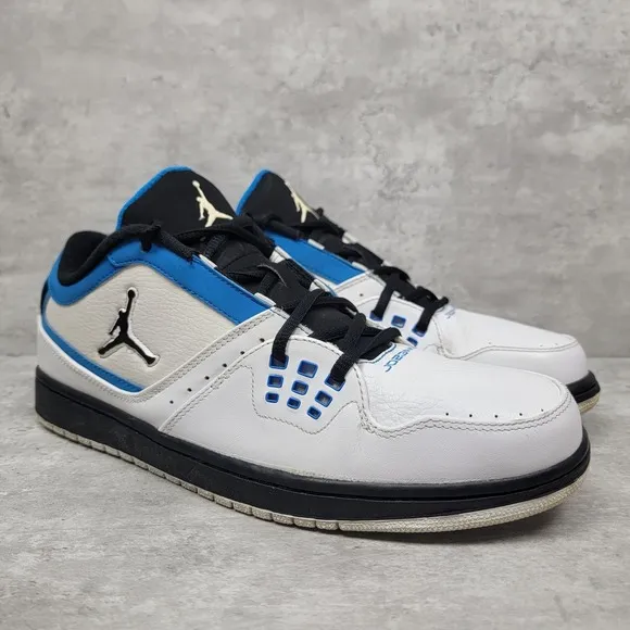 Nike Mens Size 11.5 Air Jordan 1 Flight White Carolina Blue Basketball Shoes