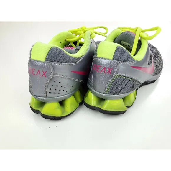 Nike Reax Run 7 Women's Size 7.5 Grey, Yellow, Pink Running Shoes