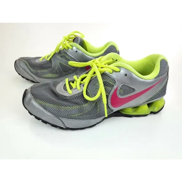 Nike Reax Run 7 Women's Size 7.5 Grey, Yellow, Pink Running Shoes
