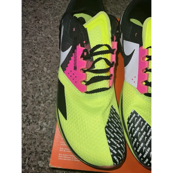 Nike Rival XC 6 Cross Country Spikes Volt Black Pink DX7999-700 Mens Size 12