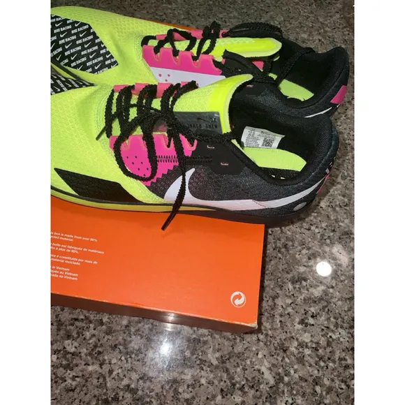 Nike Rival XC 6 Cross Country Spikes Volt Black Pink DX7999-700 Mens Size 12