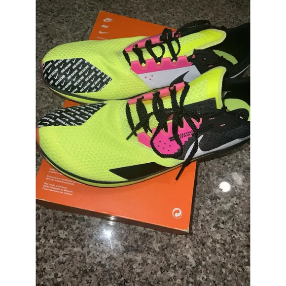 Nike Rival XC 6 Cross Country Spikes Volt Black Pink DX7999-700 Mens Size 12