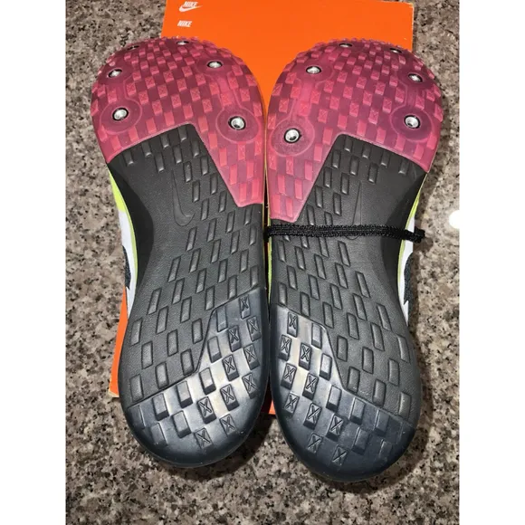 Nike Rival XC 6 Cross Country Spikes Volt Black Pink DX7999-700 Mens Size 12