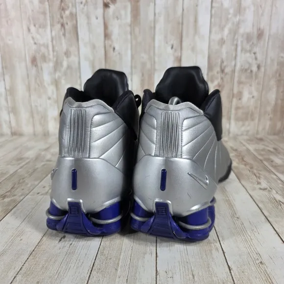 Nike Shox Supremacy Basketball Shoes Silver Black Sneakers AT7843-001 8.5