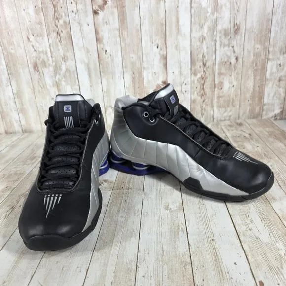 Nike Shox Supremacy Basketball Shoes Silver Black Sneakers AT7843-001 8.5