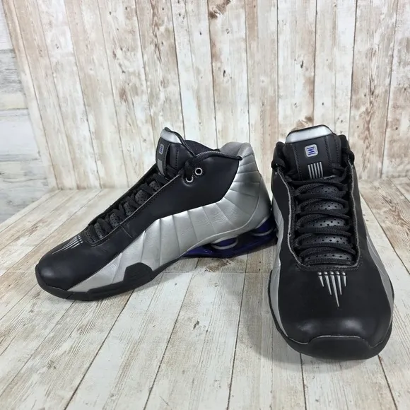 Nike Shox Supremacy Basketball Shoes Silver Black Sneakers AT7843-001 8.5