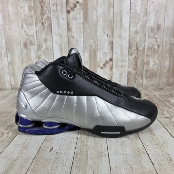Nike Shox Supremacy Basketball Shoes Silver Black Sneakers AT7843-001 8.5