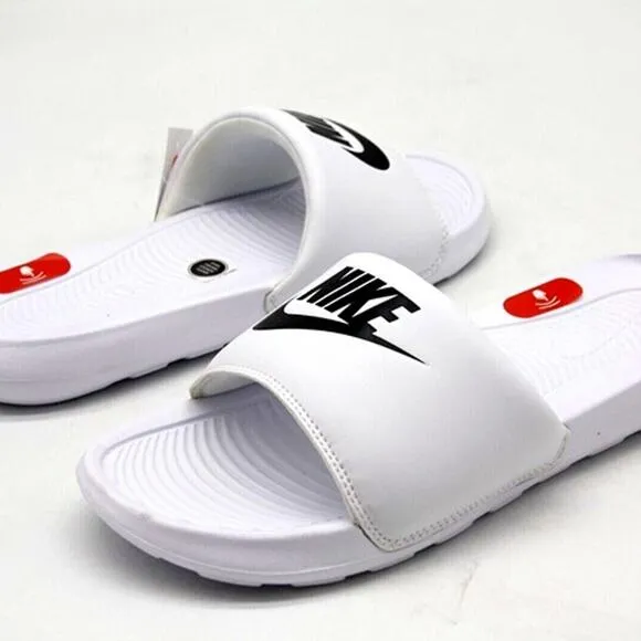 NIKE SLIDE VICTORY ONE SLIDE CN9675-100 WHITE/BLACK-WHITE MENS SANDAL SLIP ON