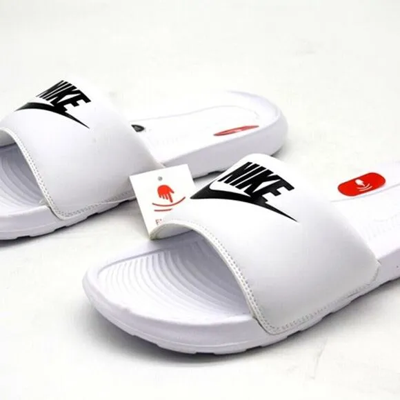 NIKE SLIDE VICTORY ONE SLIDE CN9675-100 WHITE/BLACK-WHITE MENS SANDAL SLIP ON