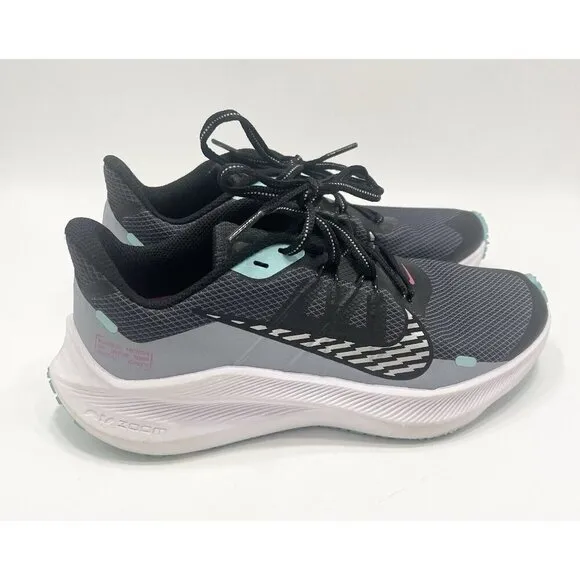 Nike Winflo 7 Shield Running Shoes Size 7 CU3868-403 Obsidian Mist Reflective