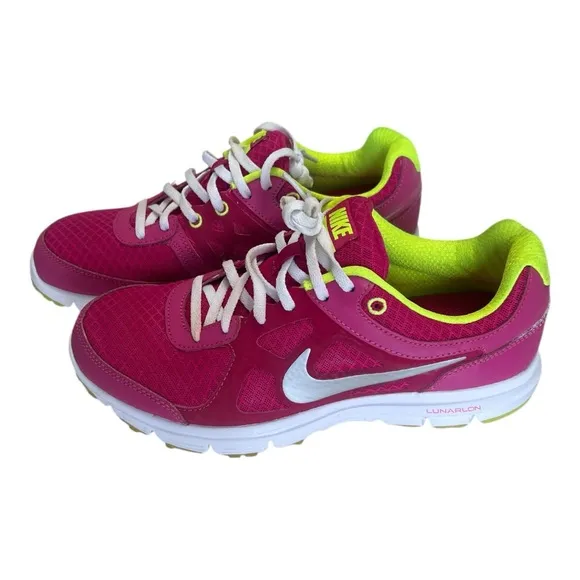 Nike Women's Lunar Forever Lunarlon Neon Pink Athletic Shoes 488164-600 Size 8.5