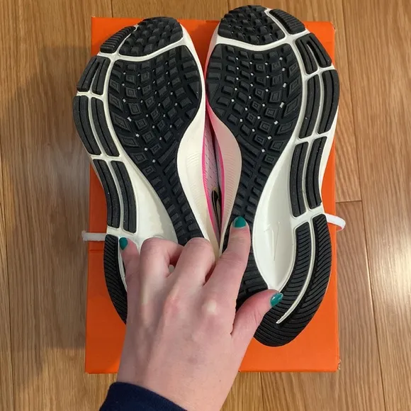 Nike Women's White and Pink Running Shoes