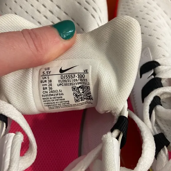 Nike Women's White and Pink Running Shoes