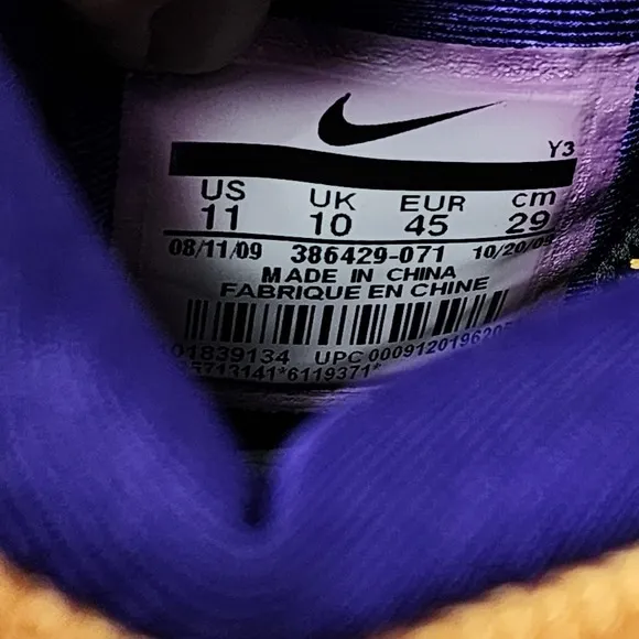 Nike Zoom Kobe Bryant  5 Lakers Away Men's Size 11 Gorgeous Purple No Seperating