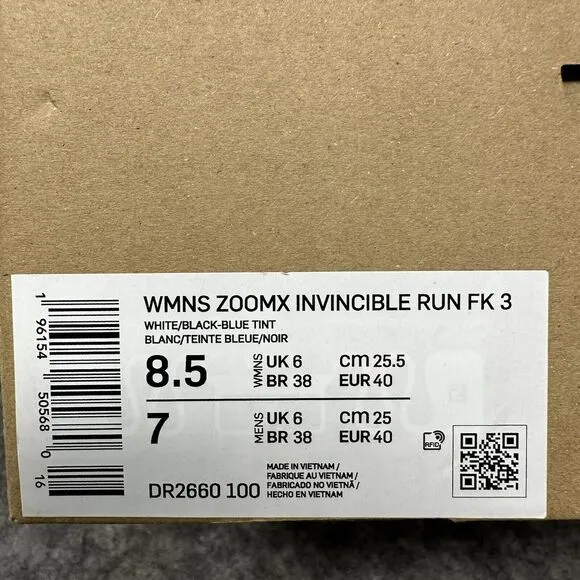 Nike ZoomX Invincible 3 Running Shoes Womens 8.5 Purple Agate DR2660-100