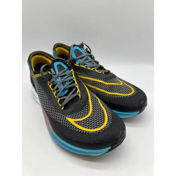 NIKE ZoomX Streakfly Running Shoes Black Blue Racing Men's Size 9.5
