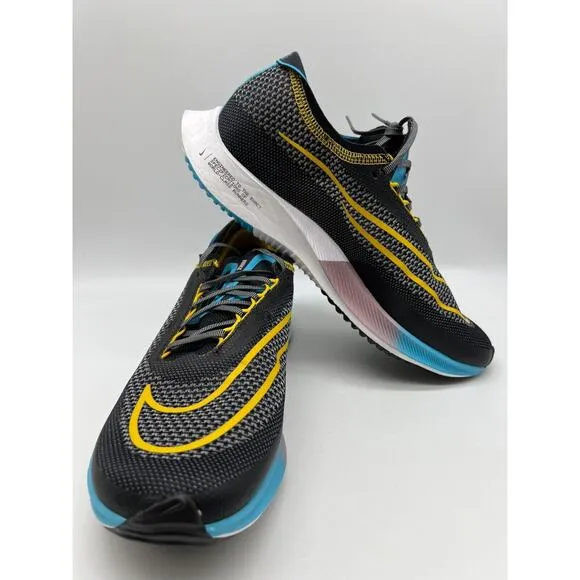 NIKE ZoomX Streakfly Running Shoes Black Blue Racing Men's Size 9.5