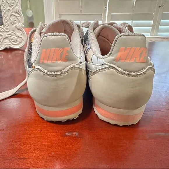 Nike Cortez Floral Beige Sneakers Size 6.5