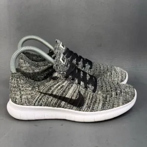 Nike Free RN Flyknit Women's Running Shoes Size 6 Black Oreo