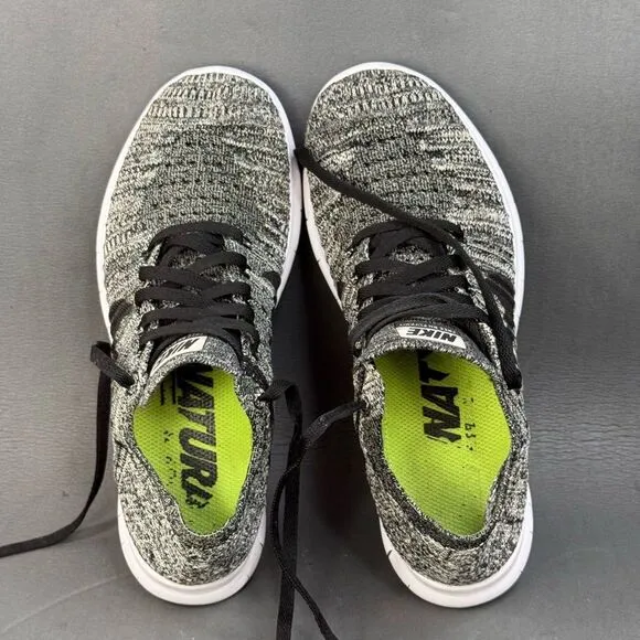 Nike Free RN Flyknit Women's Running Shoes Size 6 Black Oreo