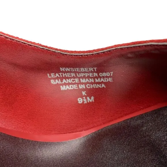 Nine West Siebert Red Suede Patent Leather‎ Slingback Heels