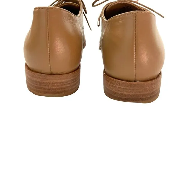 Nisola Leather Emila Cap Toe Oxford Women's Shoe Size 8 Almond Tan NEW