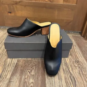 Nisolo All Day Leather Heeled Mules 7.5 Black