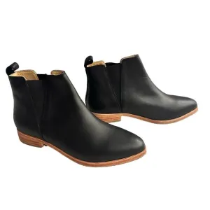 Nisolo Black Leather Everyday Chelsea Boot Slip On Stretch Wooden Sole NWOB 9