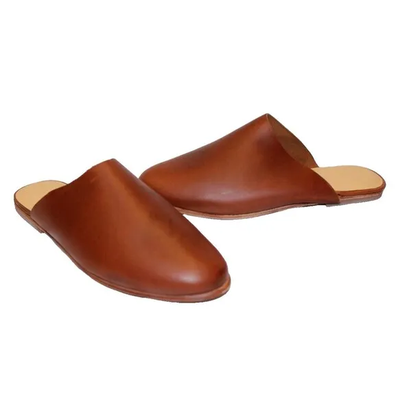 Nisolo Lima Slip On BRANDY Leather Mules Flats Women’s 5 Minimalist Casual NIB