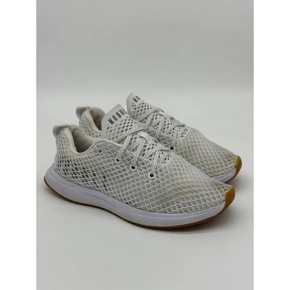 Nobull Shoes Unisex Mens‎ 8 Womens 9.5 White Mesh Logo Running Athletic Lace Up