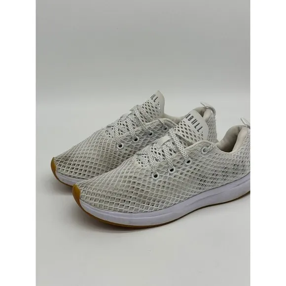 Nobull Shoes Unisex Mens‎ 8 Womens 9.5 White Mesh Logo Running Athletic Lace Up