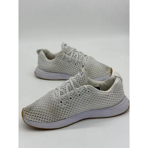 Nobull Shoes Unisex Mens‎ 8 Womens 9.5 White Mesh Logo Running Athletic Lace Up