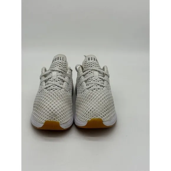 Nobull Shoes Unisex Mens‎ 8 Womens 9.5 White Mesh Logo Running Athletic Lace Up