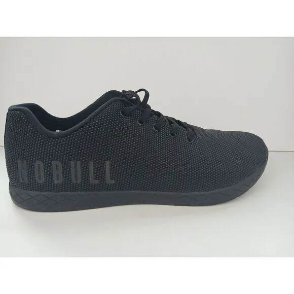 NOBULL SuperFabric Trainers Low Top Unisex Men's 15/ Womens 16.5 Black Gym Shoes