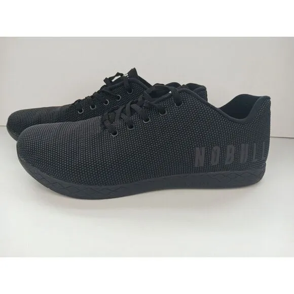NOBULL SuperFabric Trainers Low Top Unisex Men's 15/ Womens 16.5 Black Gym Shoes