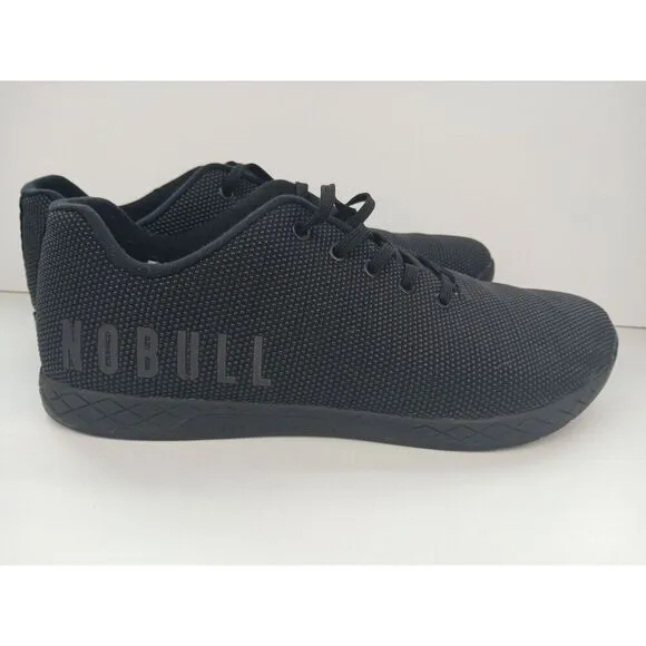 NOBULL SuperFabric Trainers Low Top Unisex Men's 15/ Womens 16.5 Black Gym Shoes