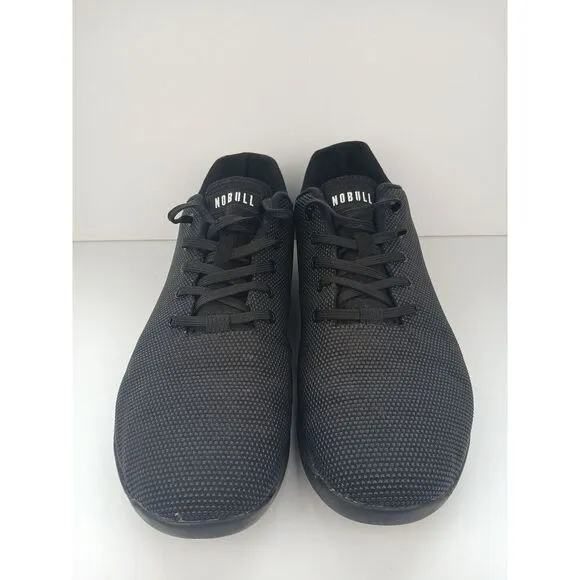 NOBULL SuperFabric Trainers Low Top Unisex Men's 15/ Womens 16.5 Black Gym Shoes