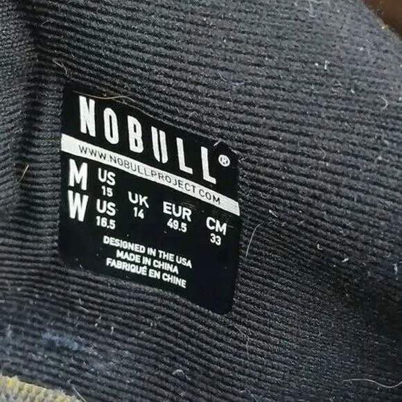NOBULL SuperFabric Trainers Low Top Unisex Men's 15/ Womens 16.5 Black Gym Shoes