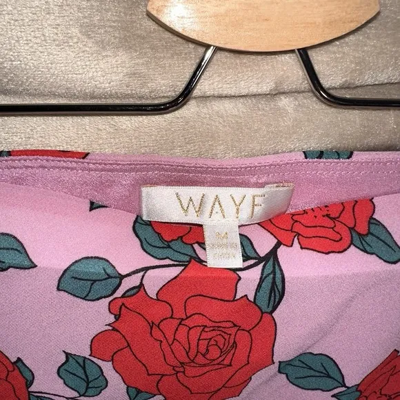 Nordstrom Wayf Womens NEW Pink Floral Rose Midi Slip Skirt Spring Sz M MSRP $110
