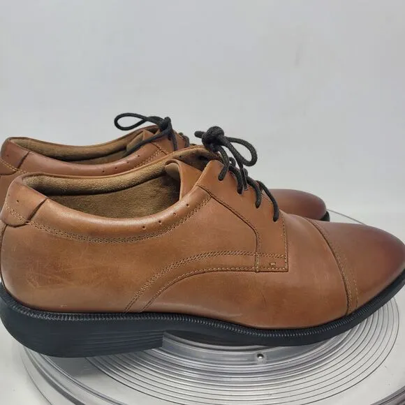 Nunn Bush Leather Cap Toe Oxford Dress Shoes Dixon 13 M Cognac Comfort Gel 99%