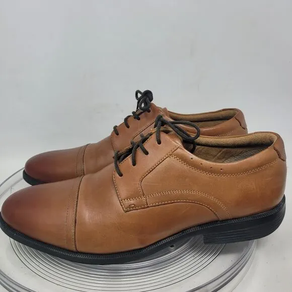 Nunn Bush Leather Cap Toe Oxford Dress Shoes Dixon 13 M Cognac Comfort Gel 99%