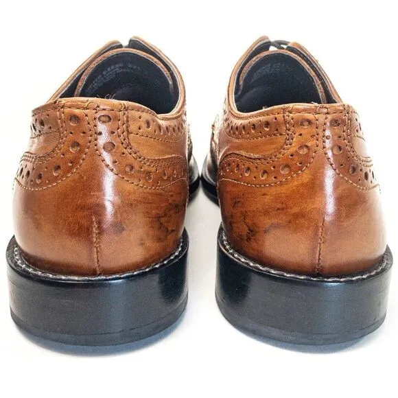 Nunn Bush Nelson Cognac Leather Wingtip Oxfords Sz 7M