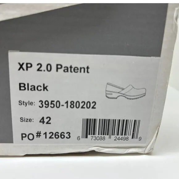 NWB NEW DANSKO XP 2.0 Black Patent Clogs EU 42 US 11.5 12
