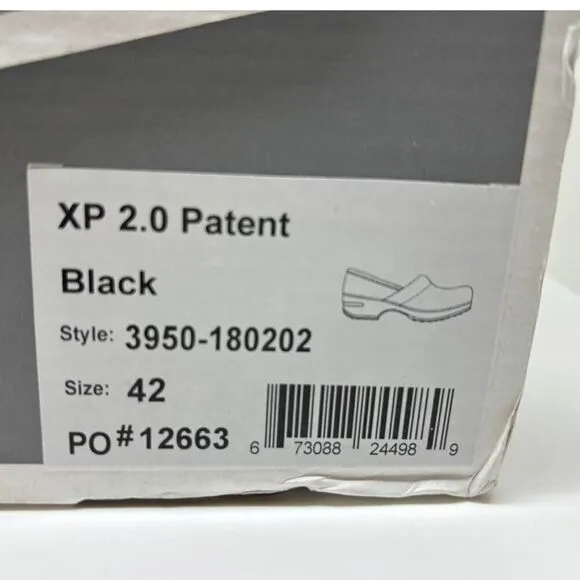 NWB NEW DANSKO XP 2.0 Black Patent Clogs EU 42 US 11.5 12